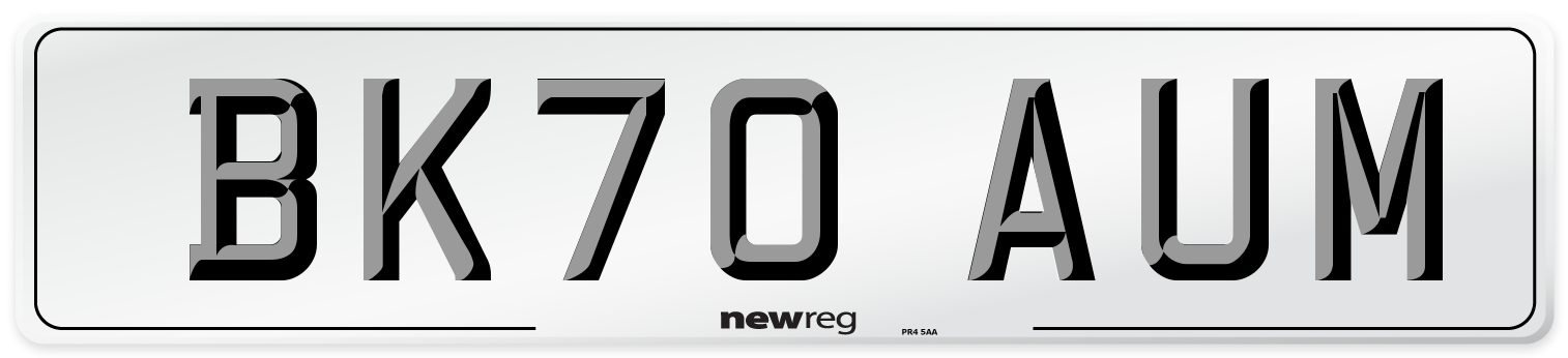 BK70 AUM Front Number Plate