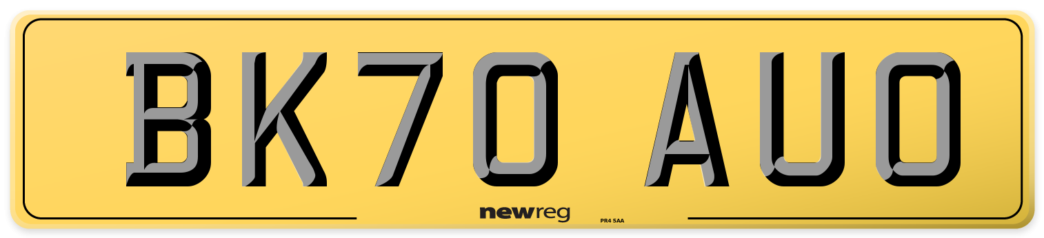 BK70 AUO Rear Number Plate