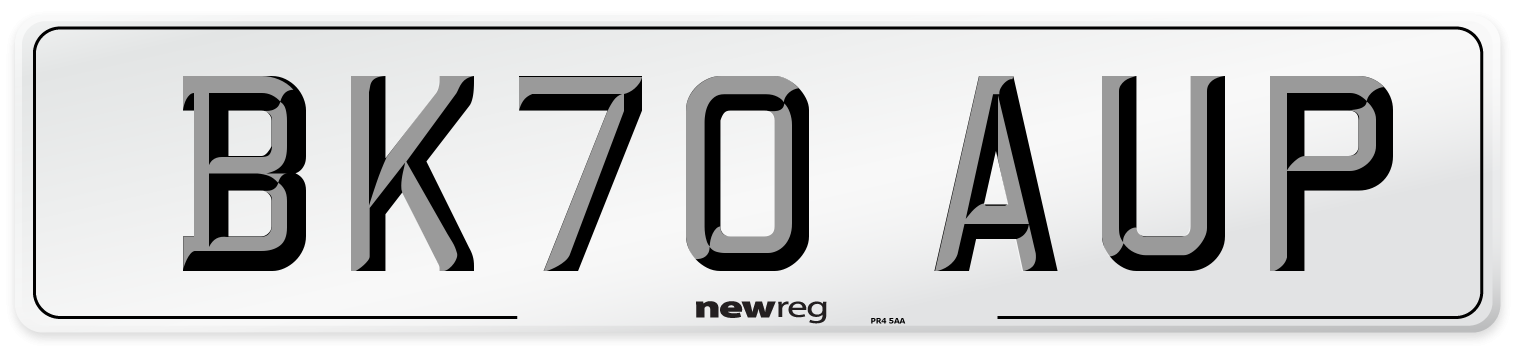 BK70 AUP Front Number Plate