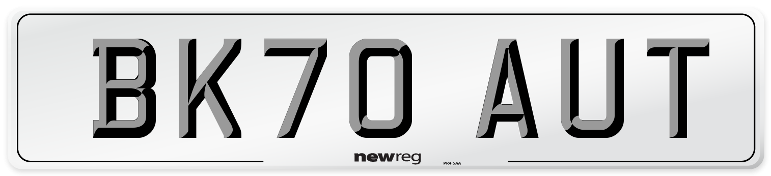 BK70 AUT Front Number Plate