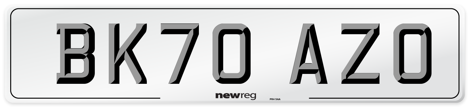 BK70 AZO Front Number Plate
