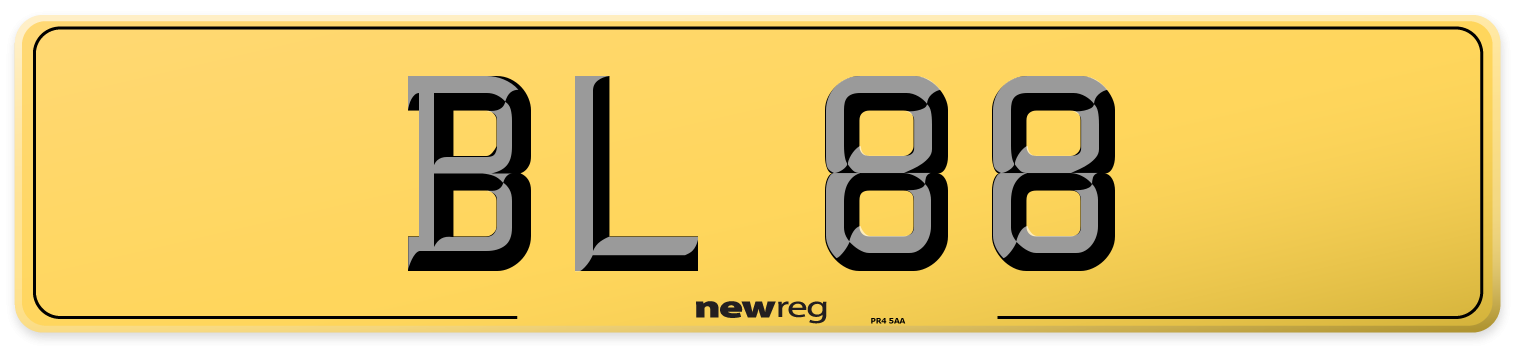 BL 88 Rear Number Plate