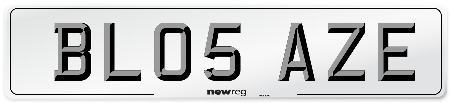 BL05 AZE Front Number Plate