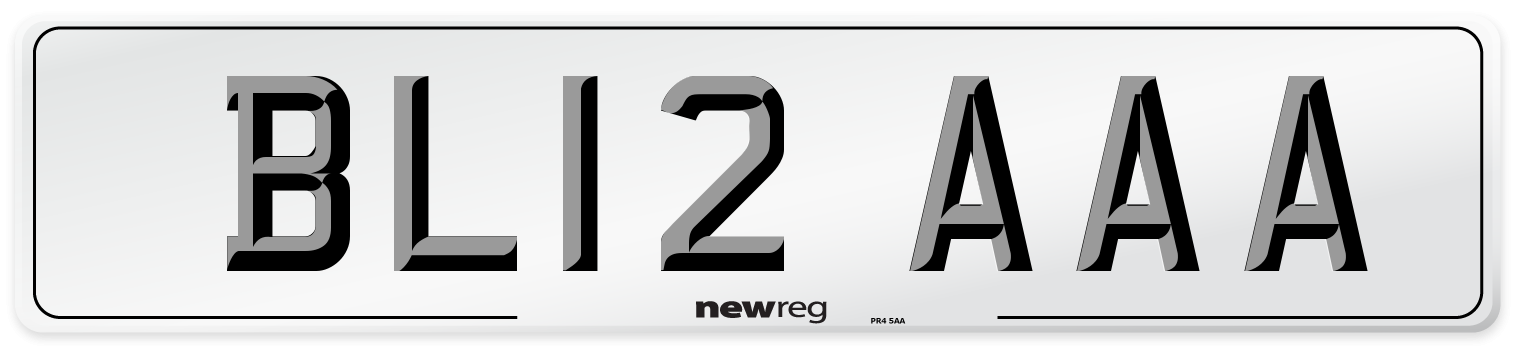 BL12 AAA Front Number Plate