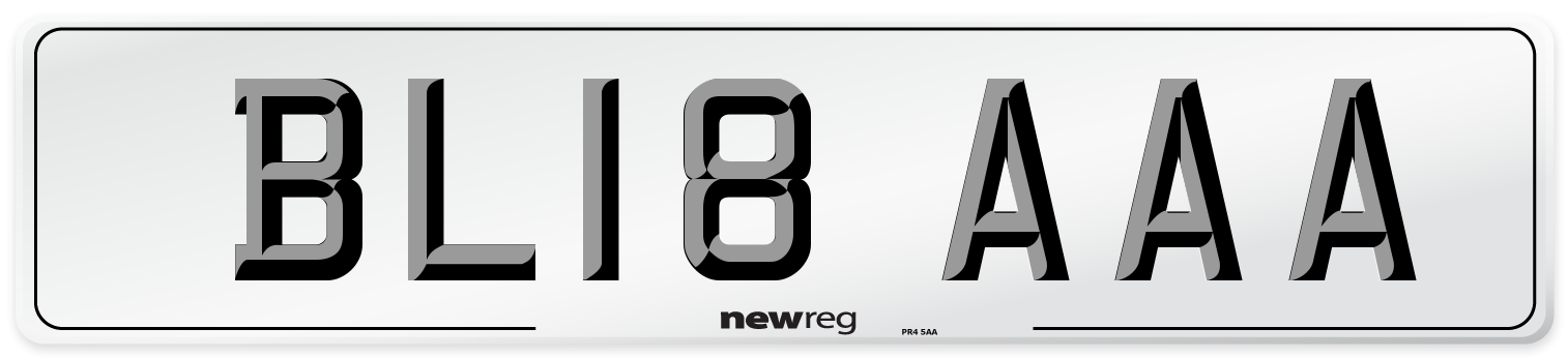 BL18 AAA Front Number Plate