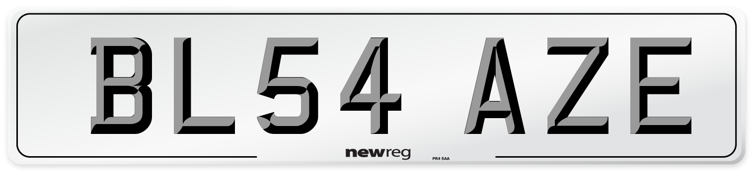 BL54 AZE Front Number Plate