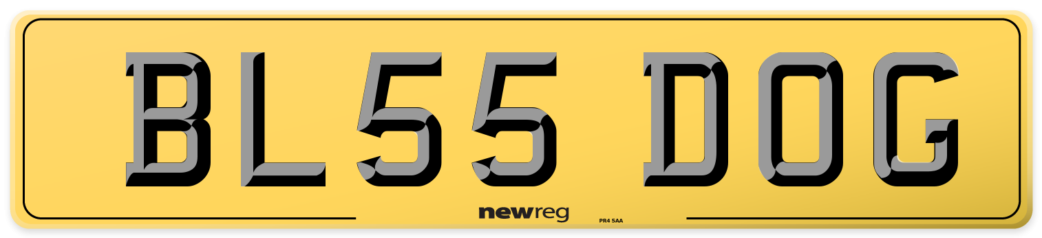 BL55 DOG Rear Number Plate