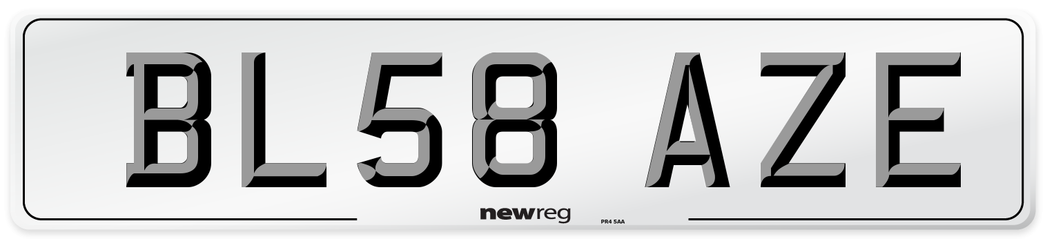 BL58 AZE Front Number Plate