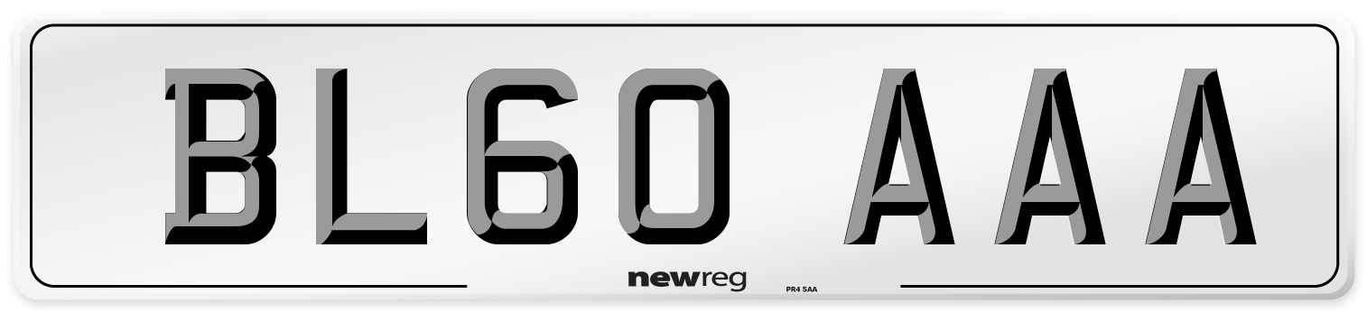 BL60 AAA Front Number Plate