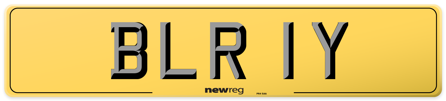 BLR 1Y Rear Number Plate