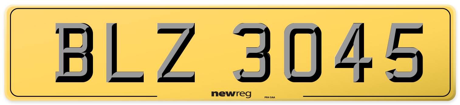 BLZ 3045 Rear Number Plate