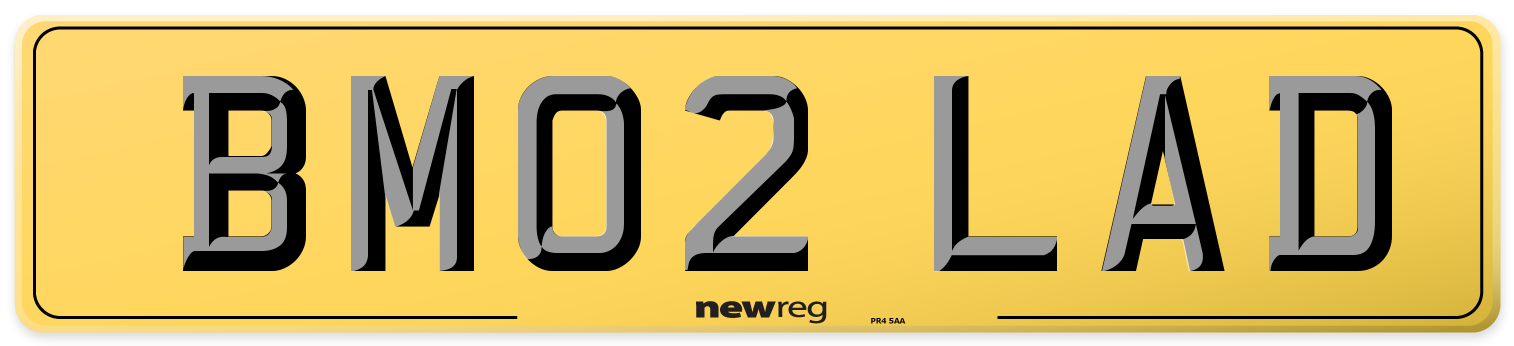 BM02 LAD Rear Number Plate