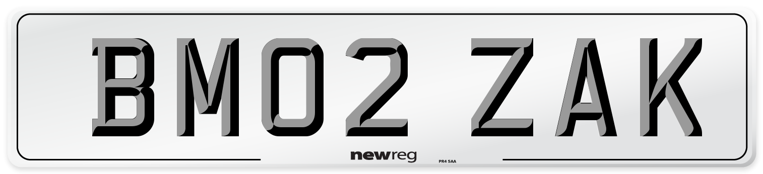 BM02 ZAK Front Number Plate