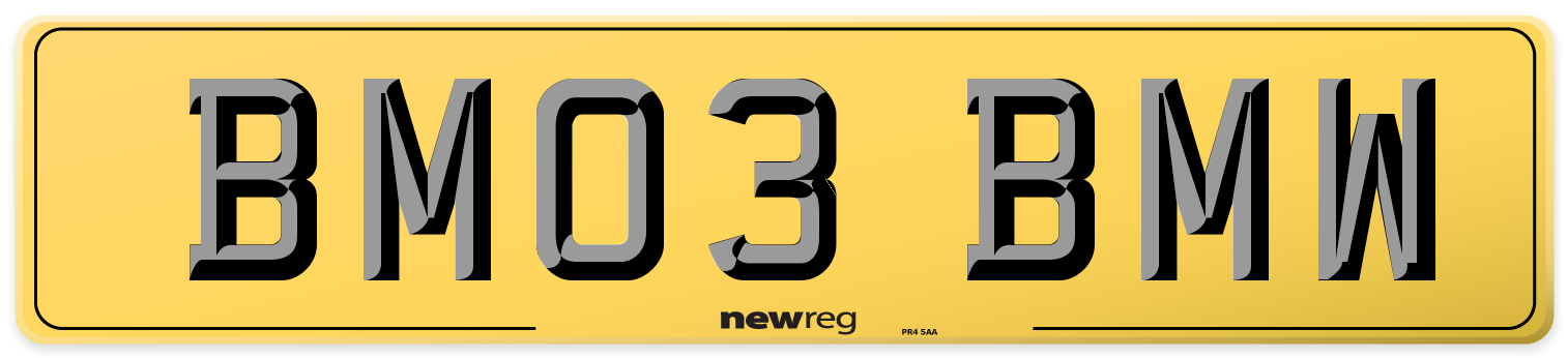 BM03 BMW Rear Number Plate