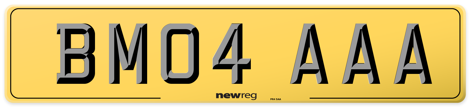 BM04 AAA Rear Number Plate