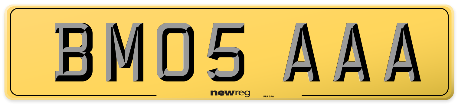 BM05 AAA Rear Number Plate