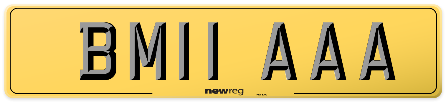 BM11 AAA Rear Number Plate