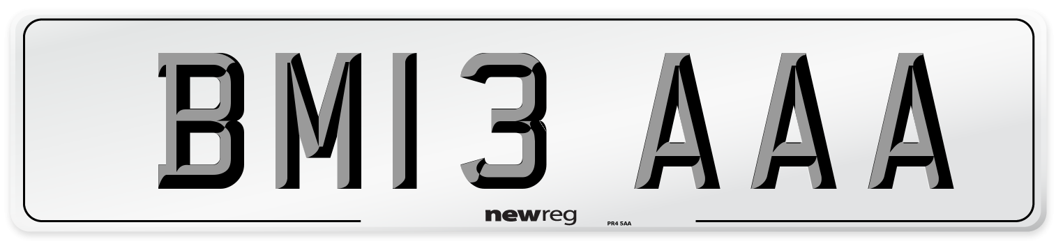 BM13 AAA Front Number Plate