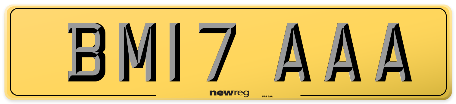 BM17 AAA Rear Number Plate