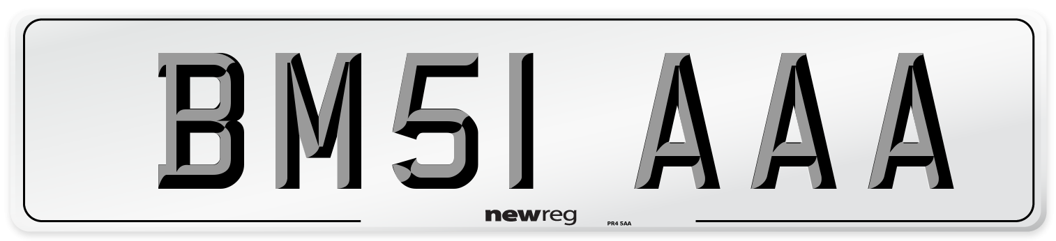 BM51 AAA Front Number Plate