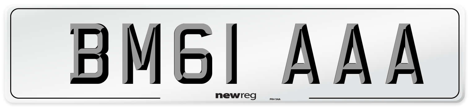 BM61 AAA Front Number Plate