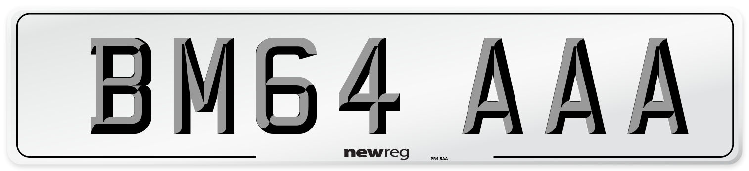 BM64 AAA Front Number Plate