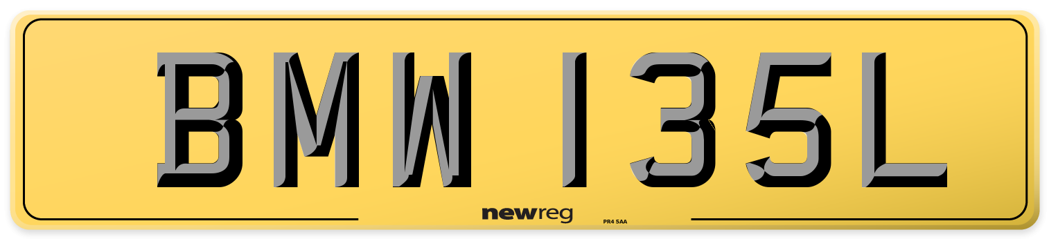 BMW 135L Rear Number Plate