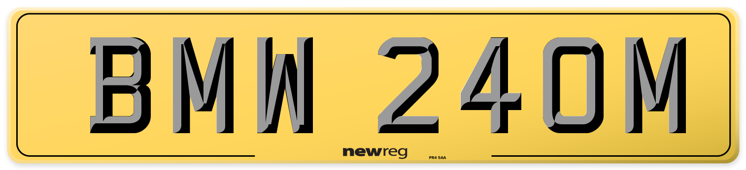 BMW 240M Rear Number Plate