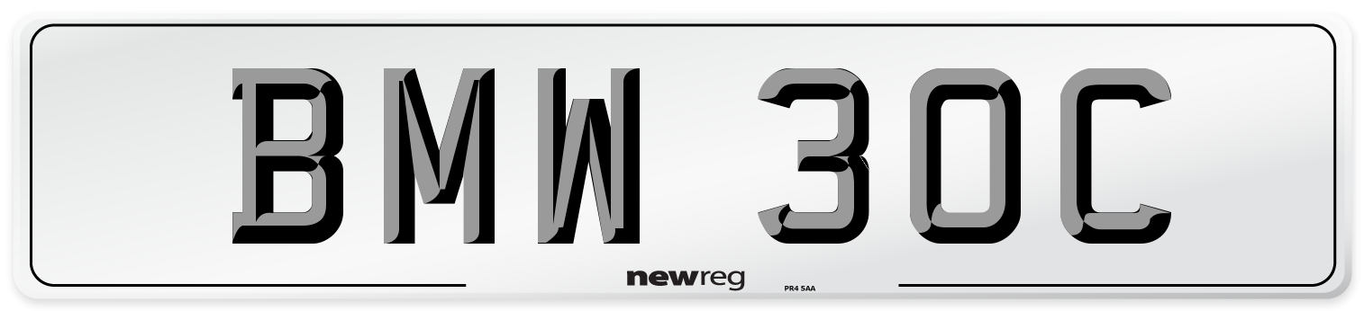 BMW 30C Front Number Plate