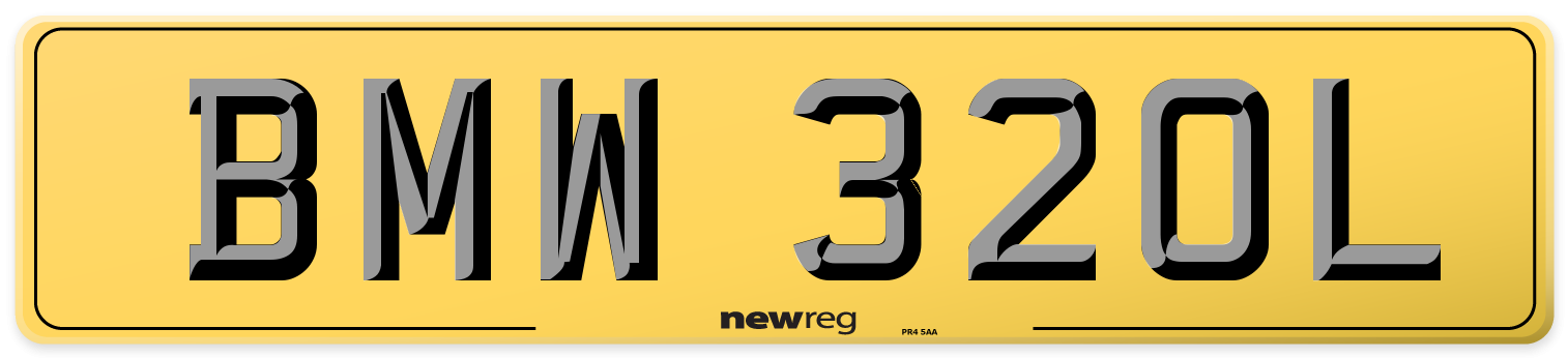 BMW 320L Rear Number Plate