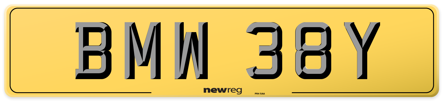 BMW 38Y Rear Number Plate