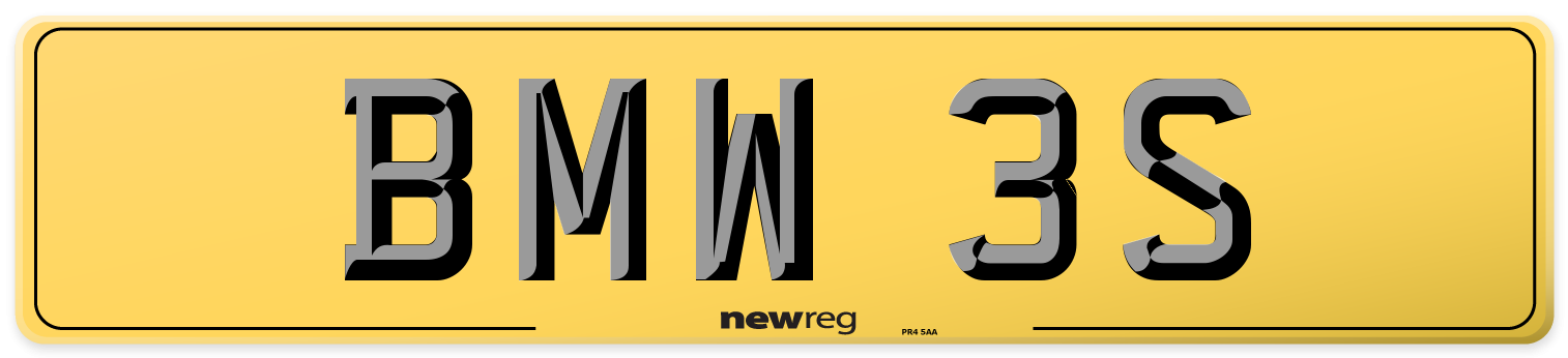 BMW 3S Rear Number Plate