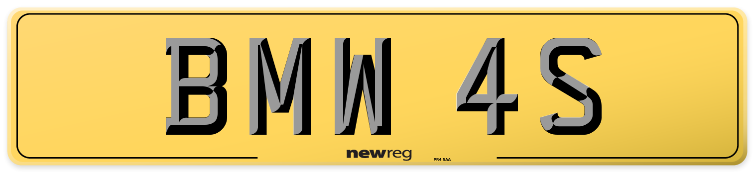BMW 4S Rear Number Plate