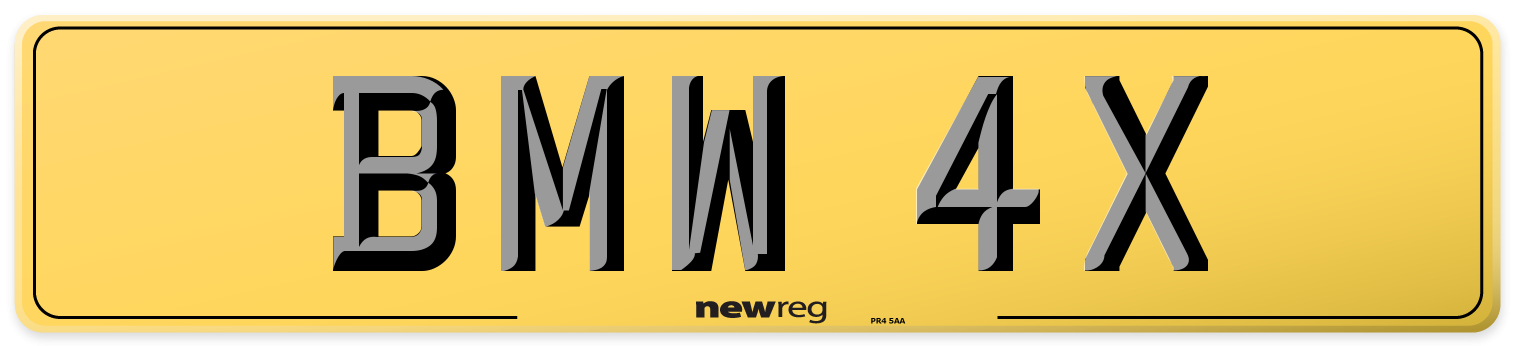BMW 4X Rear Number Plate