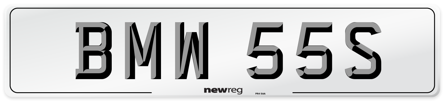 BMW 55S Front Number Plate
