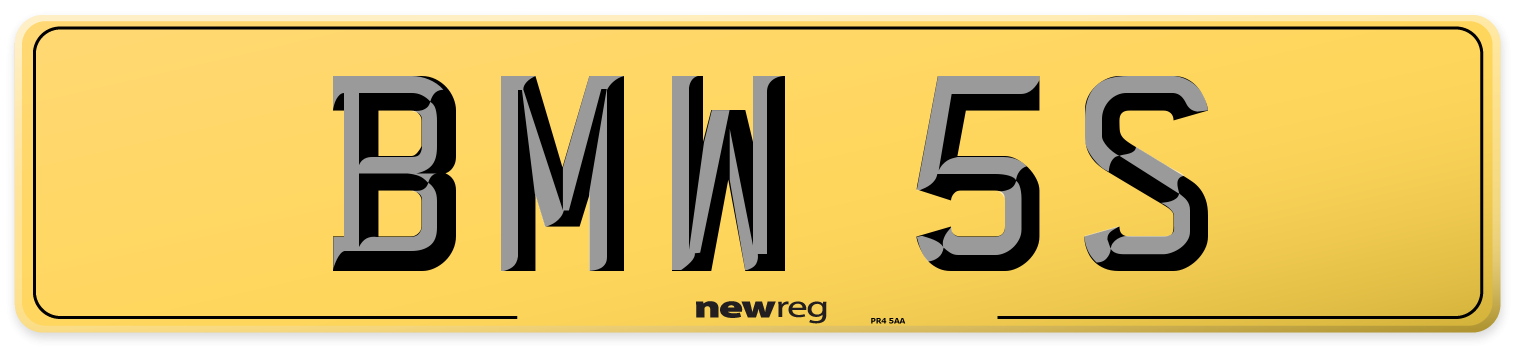 BMW 5S Rear Number Plate