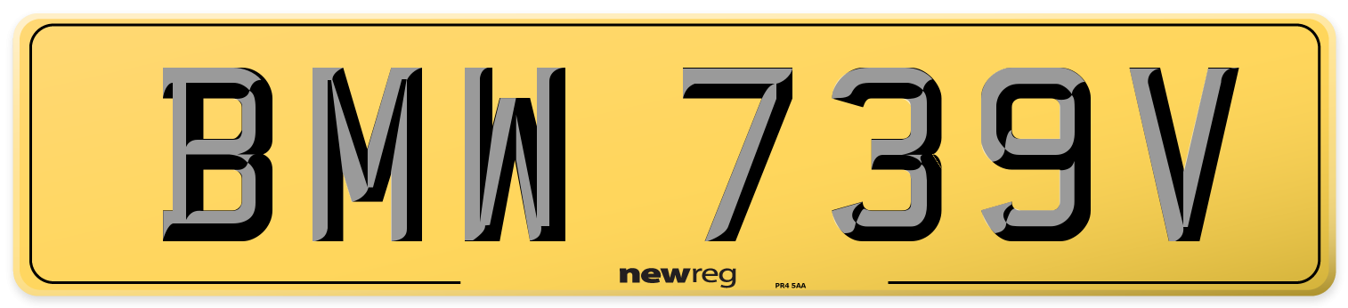 BMW 739V Rear Number Plate