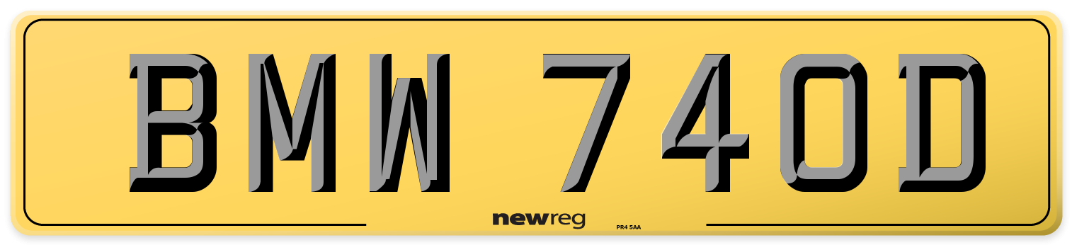 BMW 740D Rear Number Plate