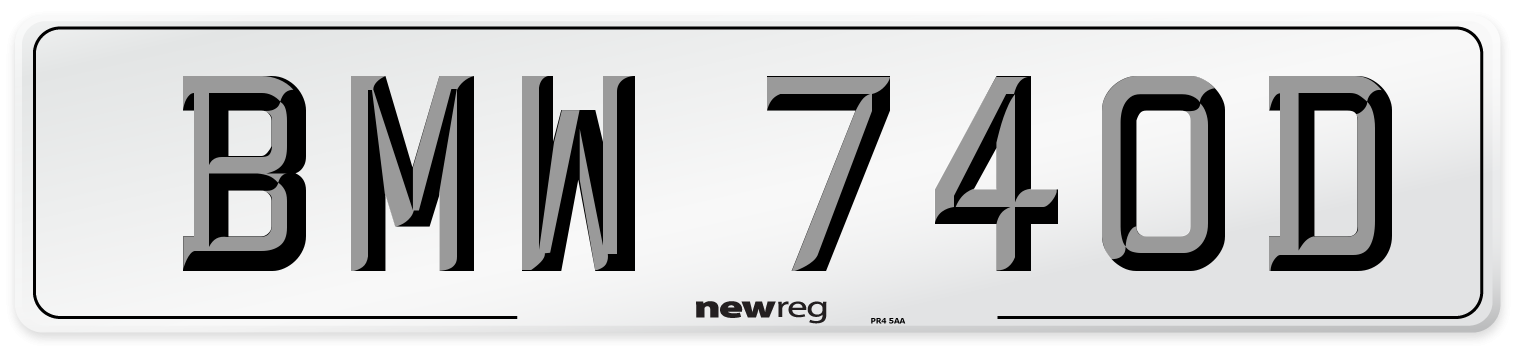 BMW 740D Front Number Plate