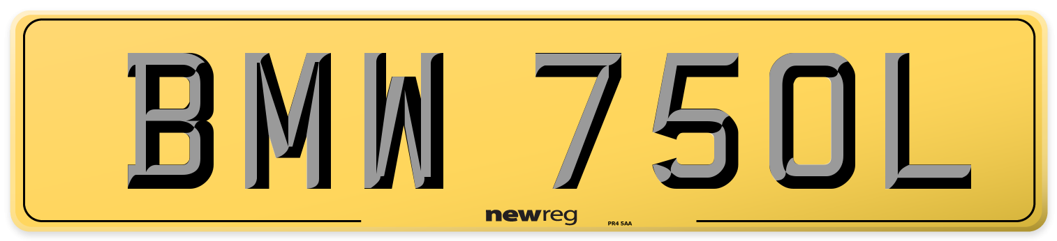 BMW 750L Rear Number Plate