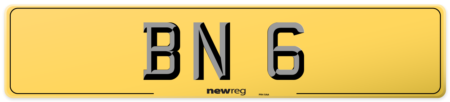 BN 6 Rear Number Plate