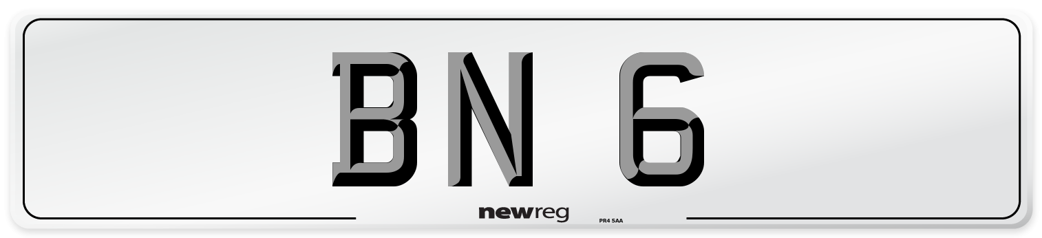 BN 6 Front Number Plate