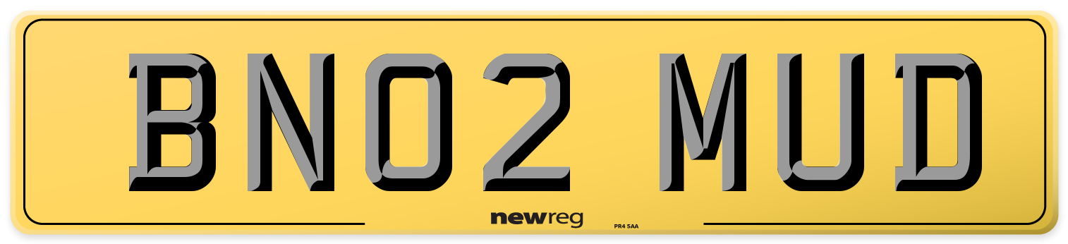 BN02 MUD Rear Number Plate