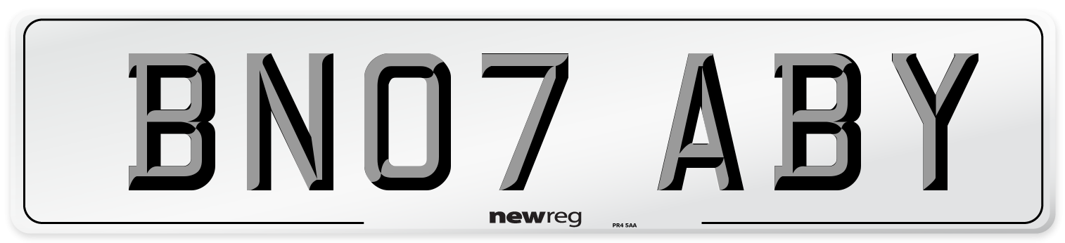 BN07 ABY Front Number Plate