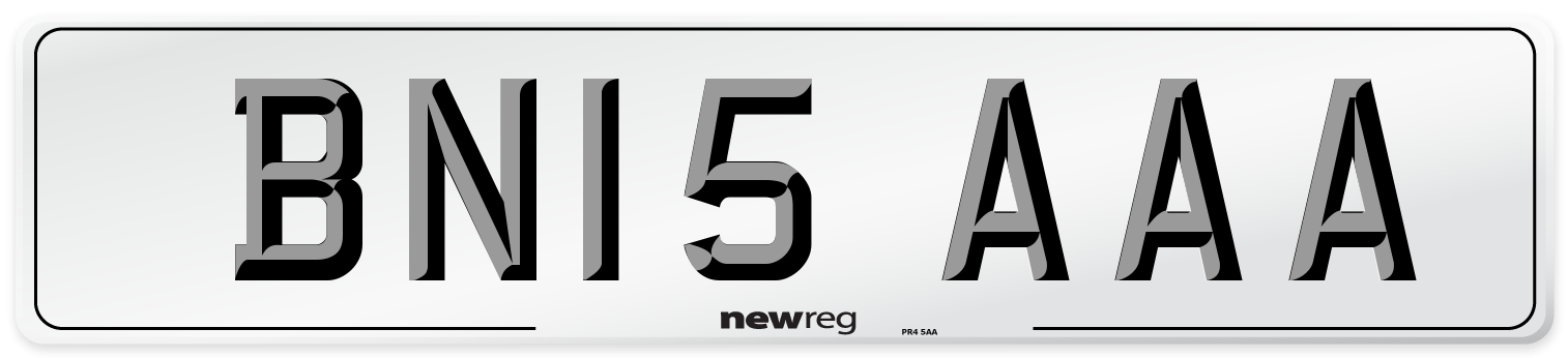 BN15 AAA Front Number Plate