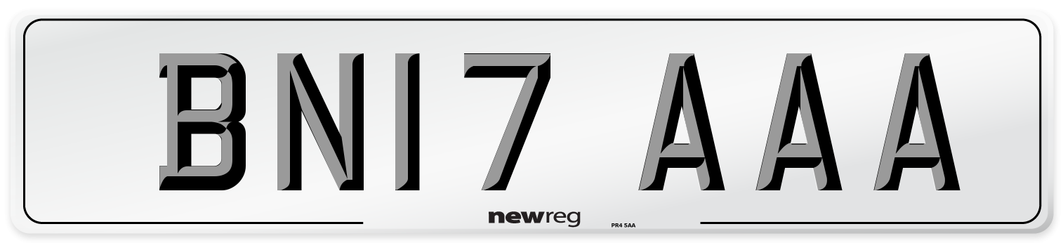 BN17 AAA Front Number Plate