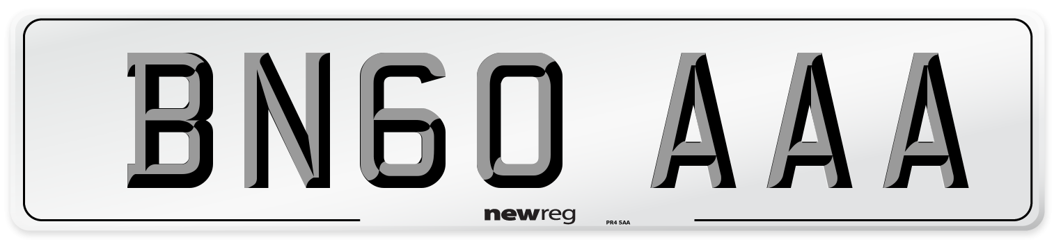 BN60 AAA Front Number Plate