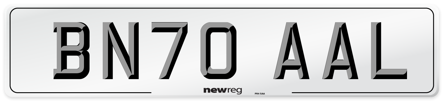 BN70 AAL Front Number Plate