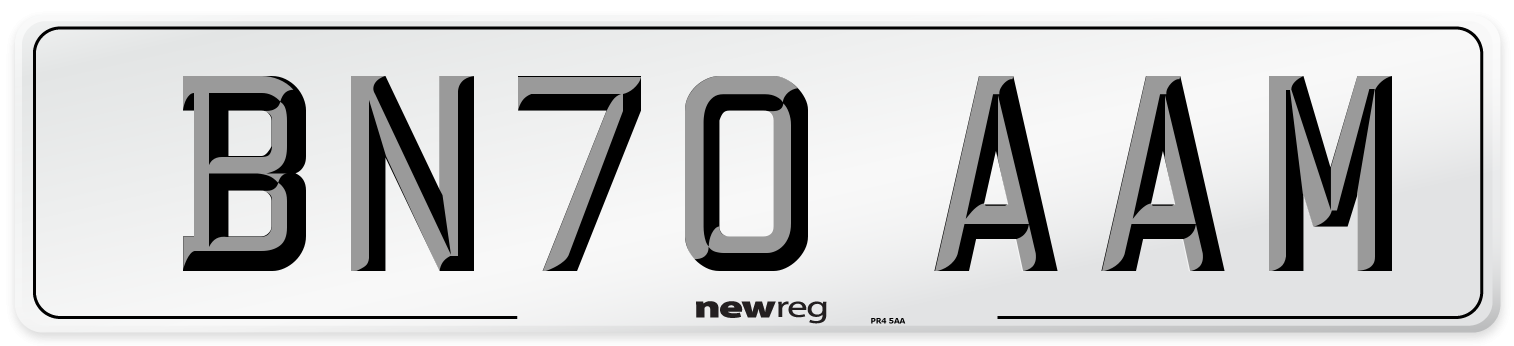 BN70 AAM Front Number Plate