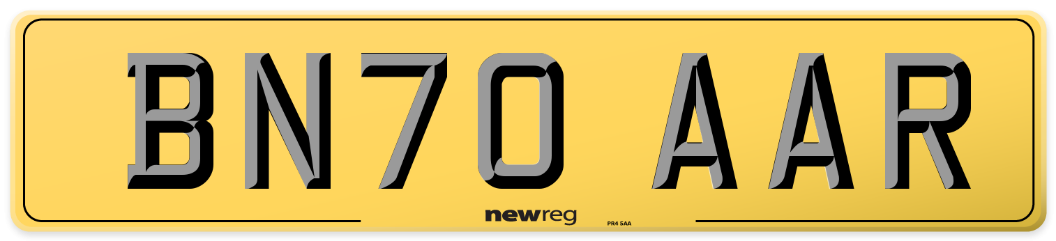 BN70 AAR Rear Number Plate